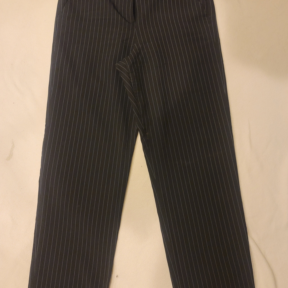 Larry Levine Black and White Striped Pants